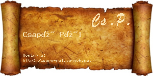 Csapó Pál névjegykártya